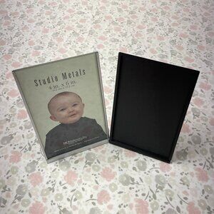 Set of 2 4x6 Picture Frames - Stand-up - One Silver w/glass, One Black w/o glass